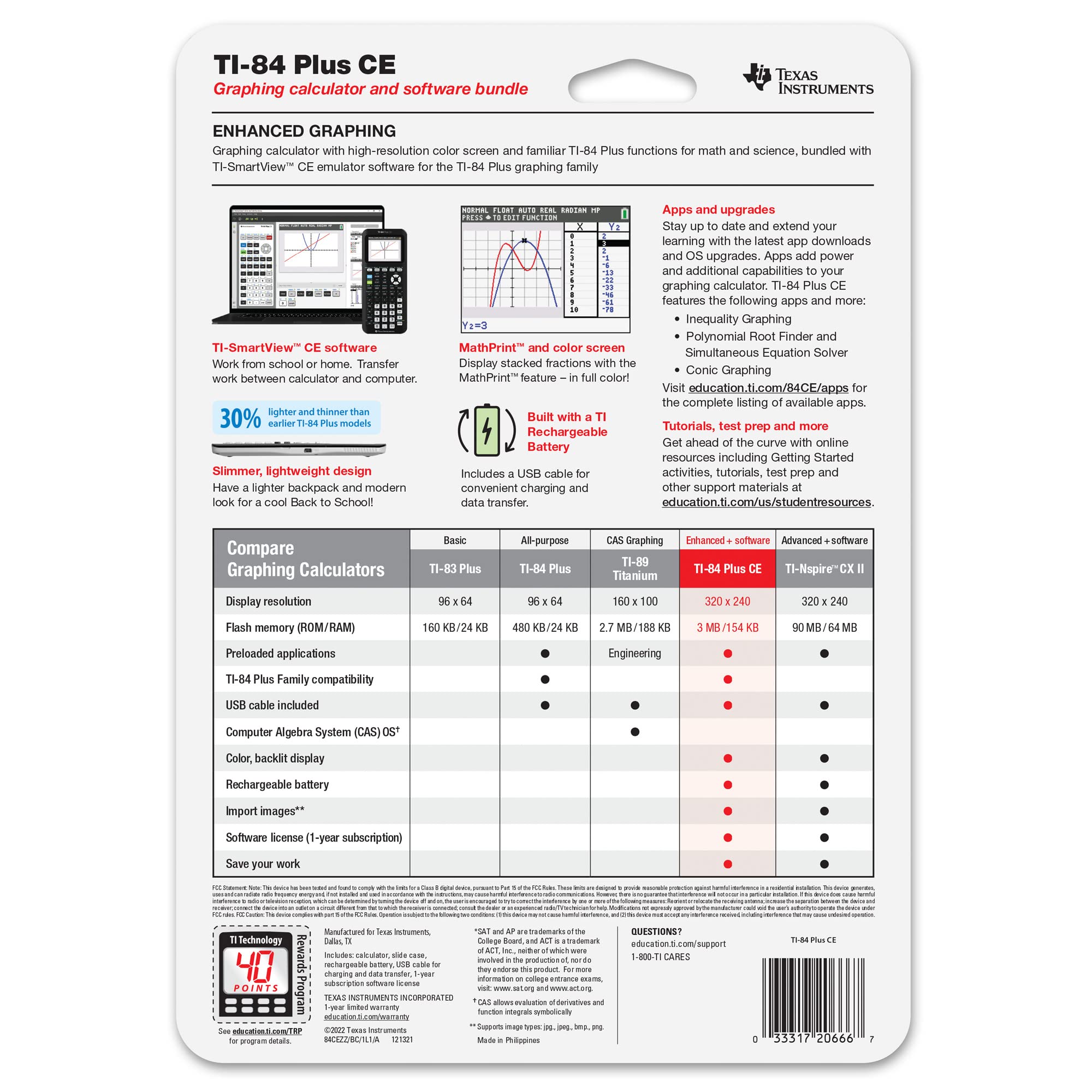 Foto 4 pulgar | Calculadora Gráfica Texas Instruments Ti-84 Plus Ce Teal - Venta Internacional.