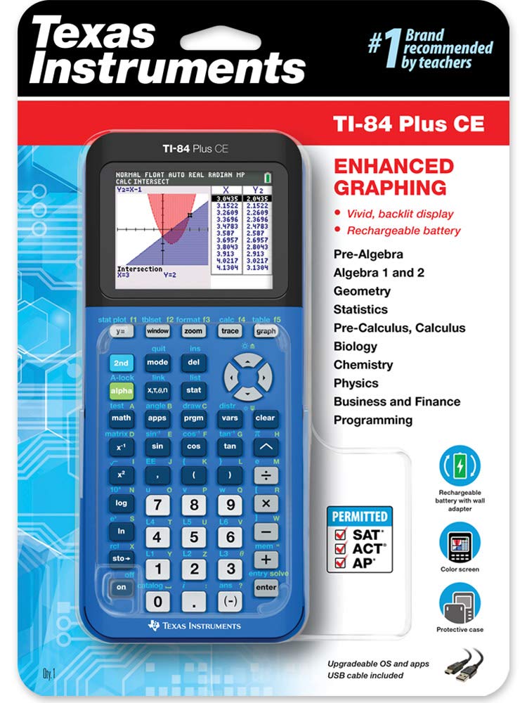 Foto 3 pulgar | Calculadora Gráfica Texas Instruments Ti-84 Plus Ce Bionic Blue - Venta Internacional.