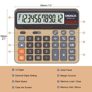 Foto 5 | Calculadora Pendancy Os-6815gn con Pantalla Lcd-Venta Internacional