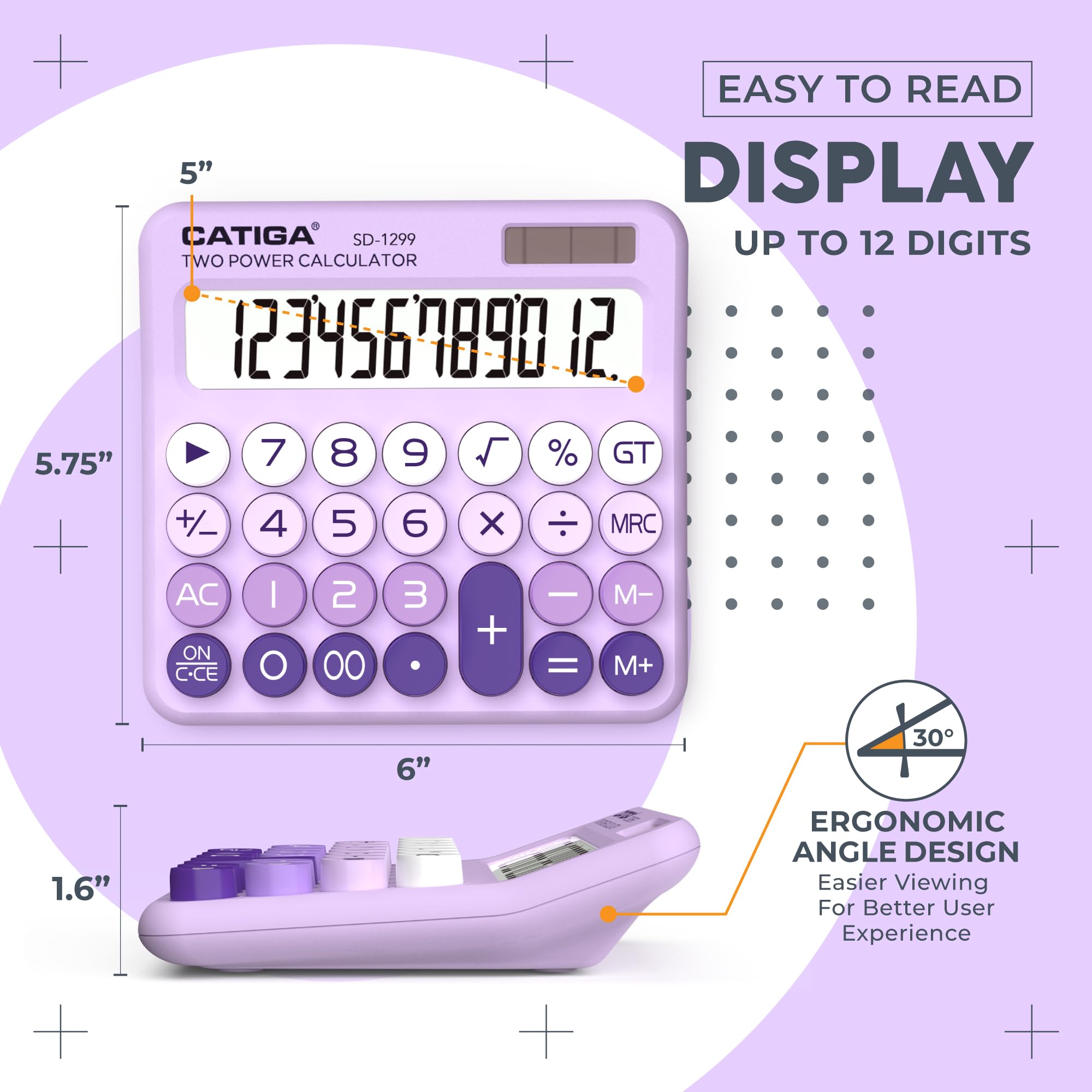 Foto 3 | Calculadora Catiga Sd-1299 Interruptor Mecánico Lcd De 12 Dígitos - Venta Internacional.