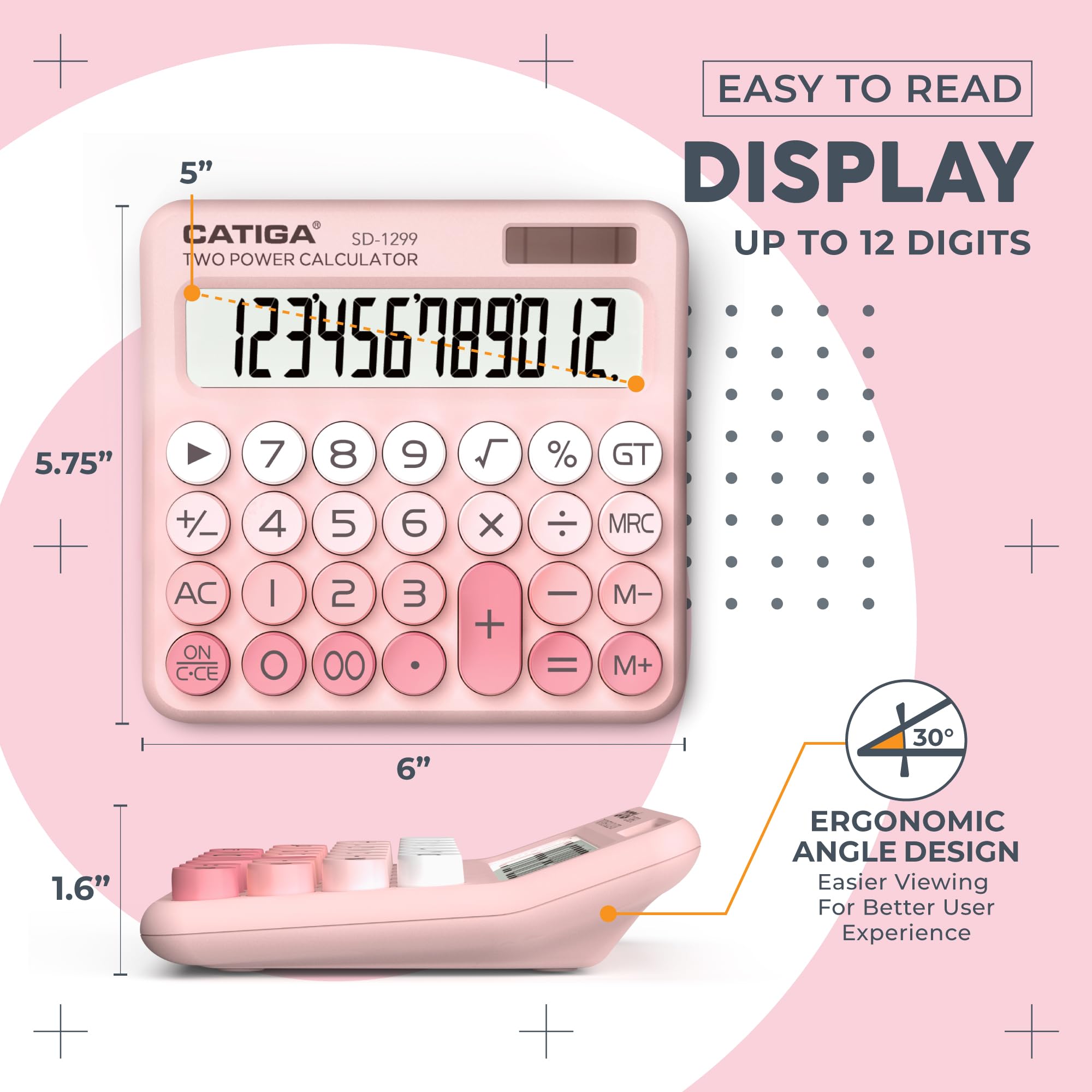 Foto 4 pulgar | Calculadora Catiga Sd-1299 Interruptor Mecánico Lcd De 12 Dígitos - Venta Internacional.