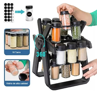 Foto 4 | Especiero Xtellar Giratorio De Encimera De 18 Frascos Para Cocina