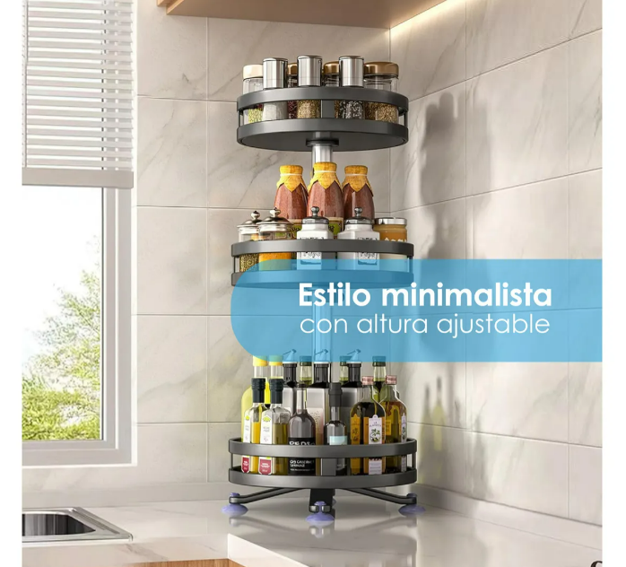 Foto 4 | Estante Giratorio de 3 Niveles