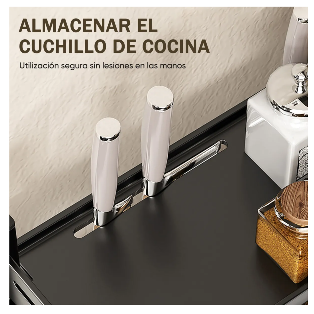 Foto 3 | Estante De Cocina Para Almacenar Especias Para La Nevera Lab.g  Negro