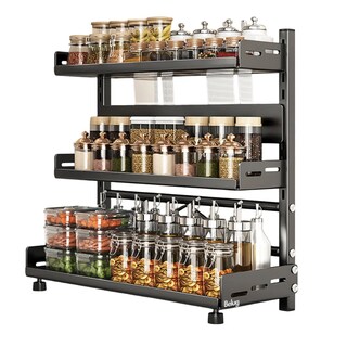 Foto 2 | Estante De Cocina Para Almacenar Especias Para La Nevera Belug Negro