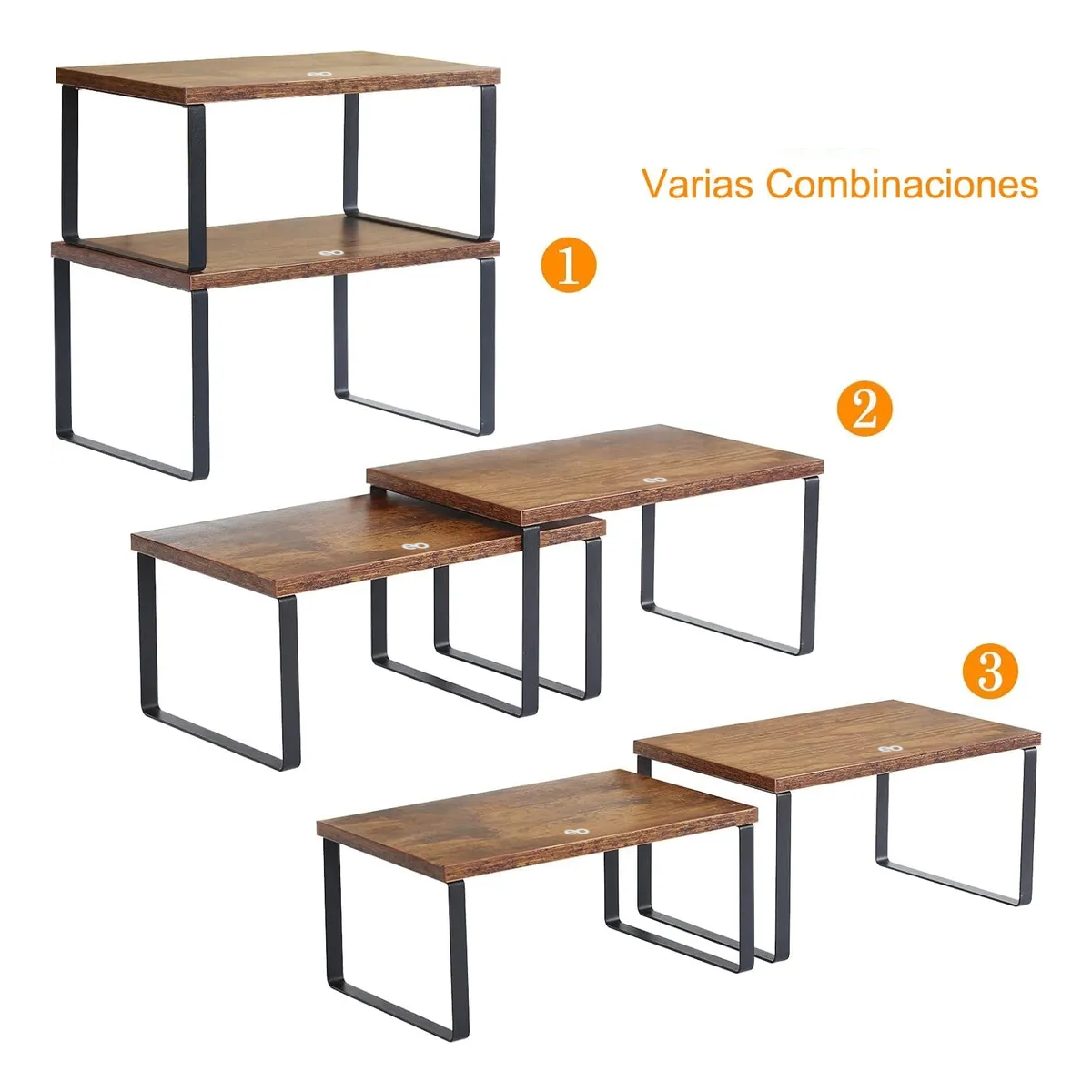Foto 3 pulgar | 2 Especieros Organizador Repisas De Cocina Eo Safe Imports Esi-20638 Marron