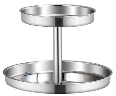 Foto 1 | Xtellar Especiero Giratorio De Acero Inoxidable Elegante Organizador De Doble Capa 360º