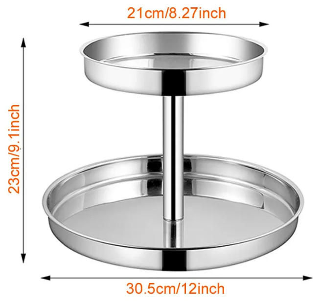 Foto 3 pulgar | Xtellar Especiero Giratorio De Acero Inoxidable  Elegante Organizador De Doble Capa 360º