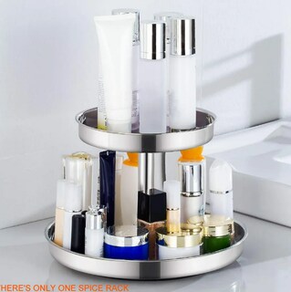 Foto 4 | Xtellar Especiero Giratorio De Acero Inoxidable Elegante Organizador De Doble Capa 360º