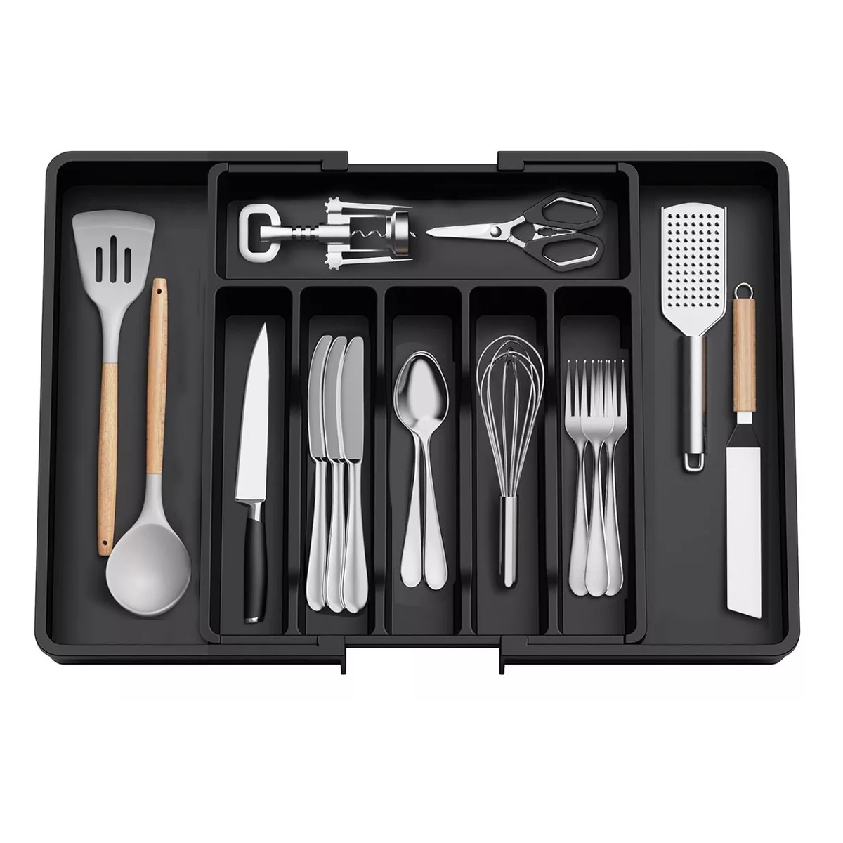 Foto 3 pulgar | Bandeja Extensible Organizador Cocina 8 Compartimentos Eo Safe Imports Esi-17608-1 Negro