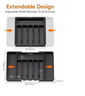 Foto 3 | Organizador Xtellar Bandeja De Cubierto Extensible 8 Compartimientos