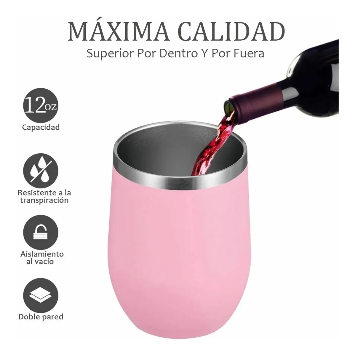 Foto 4 pulgar | Vaso Térmico de Acero Inoxidable Malubero color Rosa