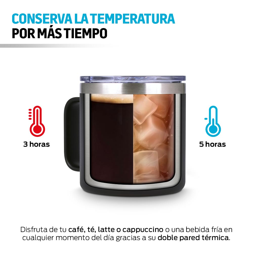 Foto 4 pulgar | Termo Para Café De Acero Inoxidable Taza Con Tapa Hermética 500 Ml, Redlemon, Negro, 82644-bl