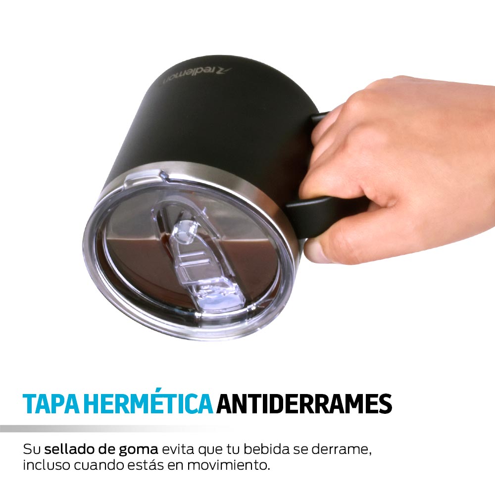 Foto 5 pulgar | Termo Para Café De Acero Inoxidable Taza Con Tapa Hermética 500 Ml, Redlemon, Negro, 82644-bl