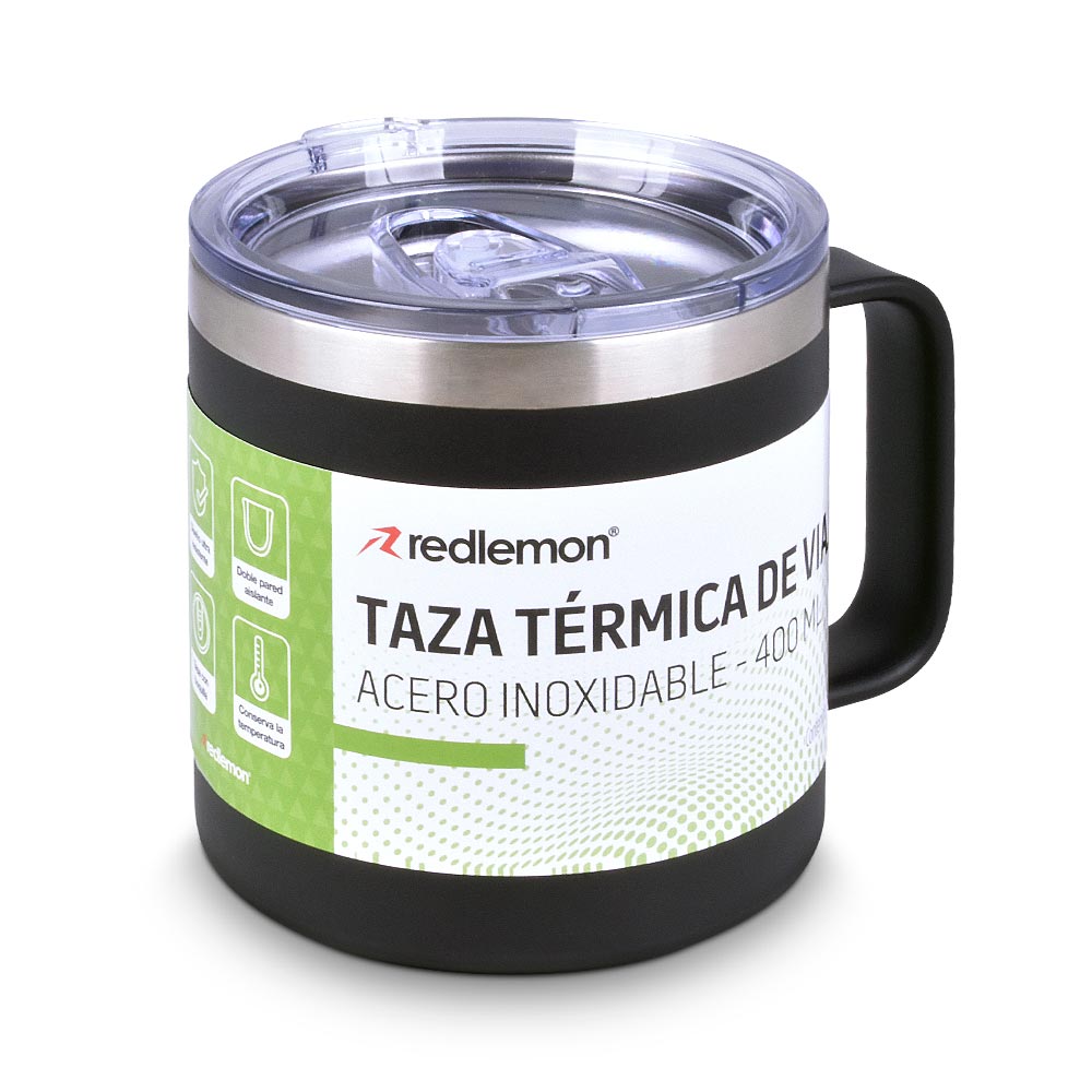 Foto 9 pulgar | Termo Para Café De Acero Inoxidable Taza Con Tapa Hermética 500 Ml, Redlemon, Negro, 82644-bl