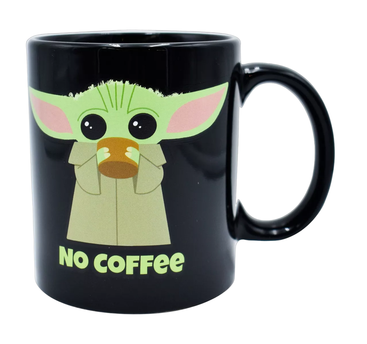 Foto 2 pulgar | Taza Mágica Brilla Obscuridad Baby Yoda Mandalorian Disney, Color Negro