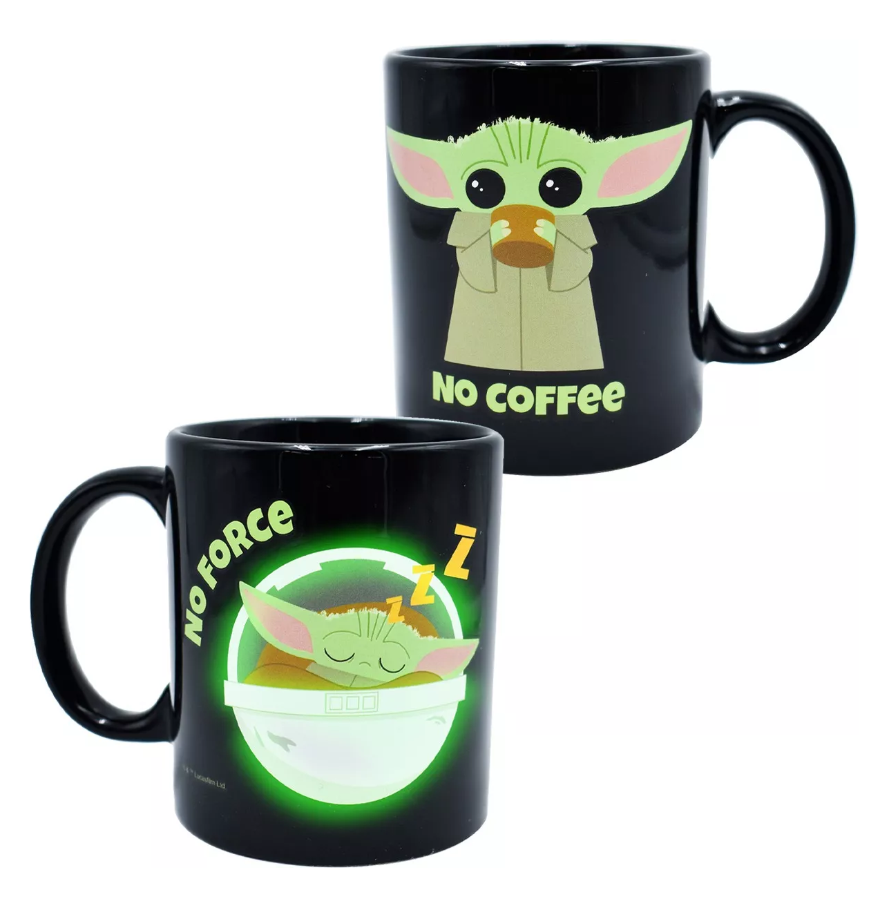 Foto 3 pulgar | Taza Mágica Brilla Obscuridad Baby Yoda Mandalorian Disney color Negro