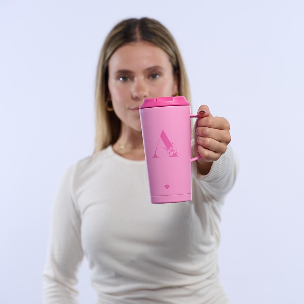 Foto 5 pulgar | Termo para Café Luckyly Acero Inoxidable Inicial Z 500 ml Rosa