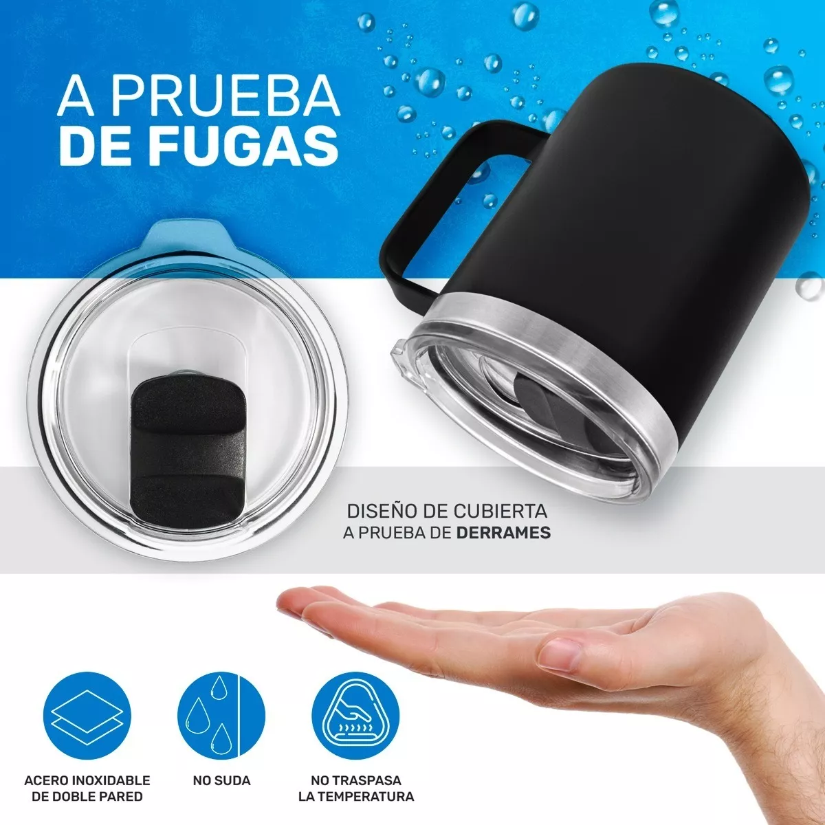 Foto 4 pulgar | Taza Térmica Eo Safe Imports Esi11437 Negra