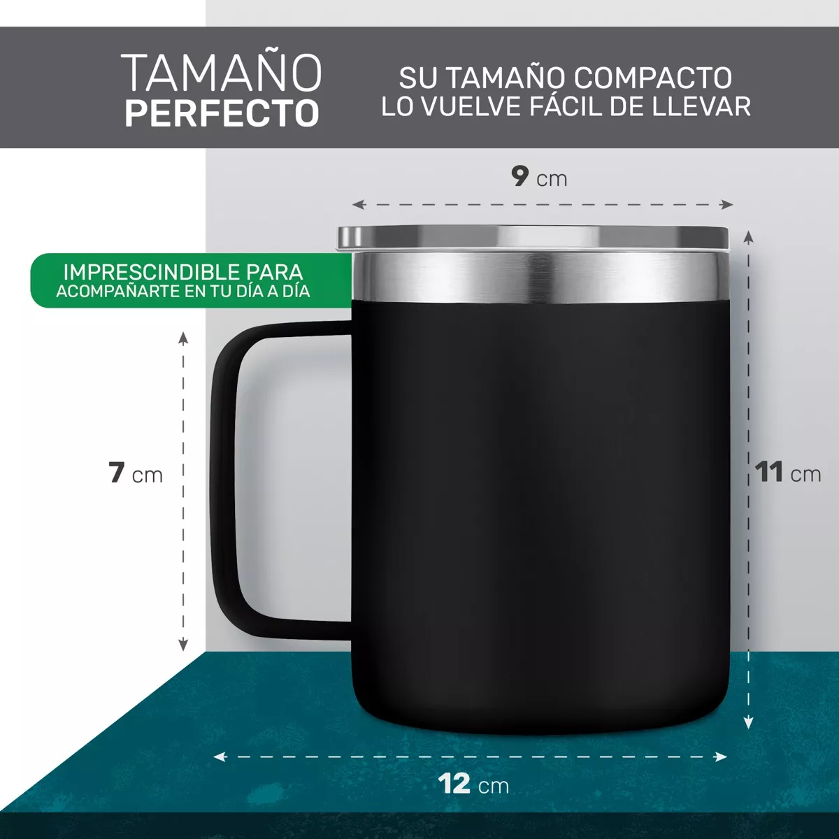 Foto 5 pulgar | Taza Térmica Eo Safe Imports Esi11437 Negra