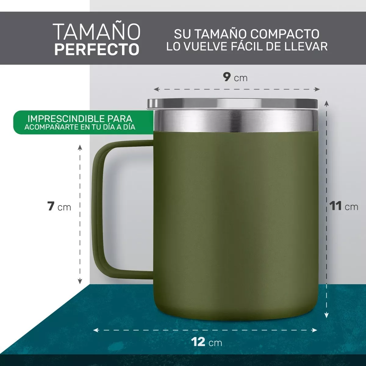 Foto 4 pulgar | Taza Térmica Eo Safe Imports Esi11438 Verde