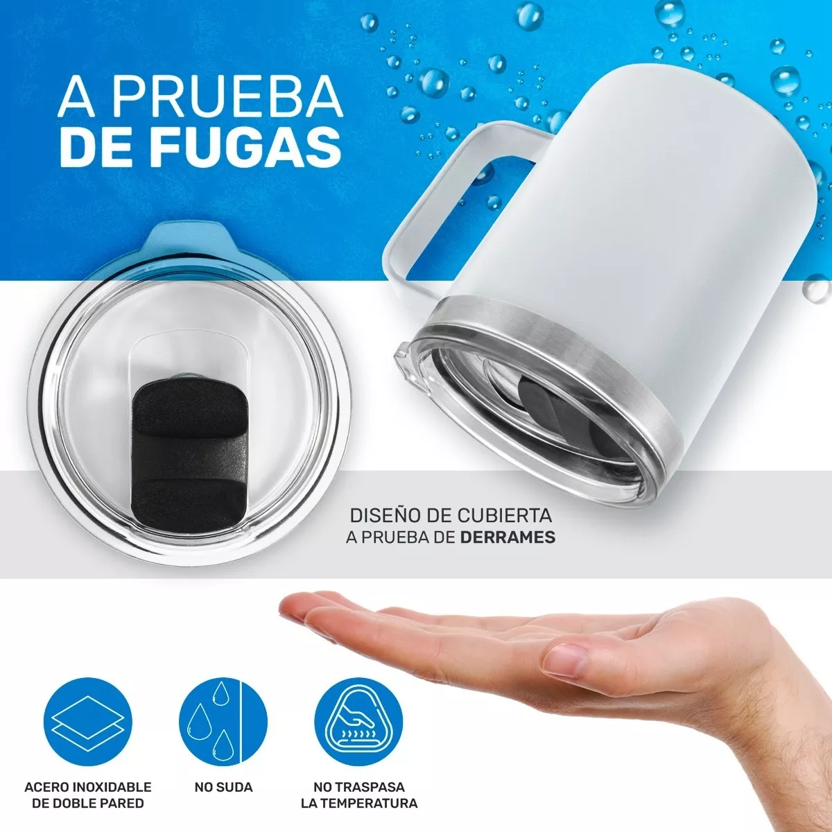 Foto 5 pulgar | Taza Térmica Eo Safe Imports Esi11436 Blanco