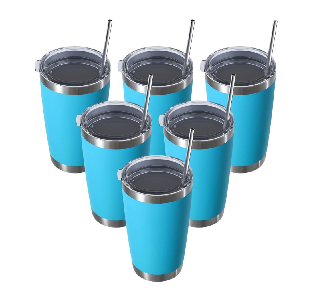 Paquete De 6 Vasos Azules De Acero Inoxidable $3,052