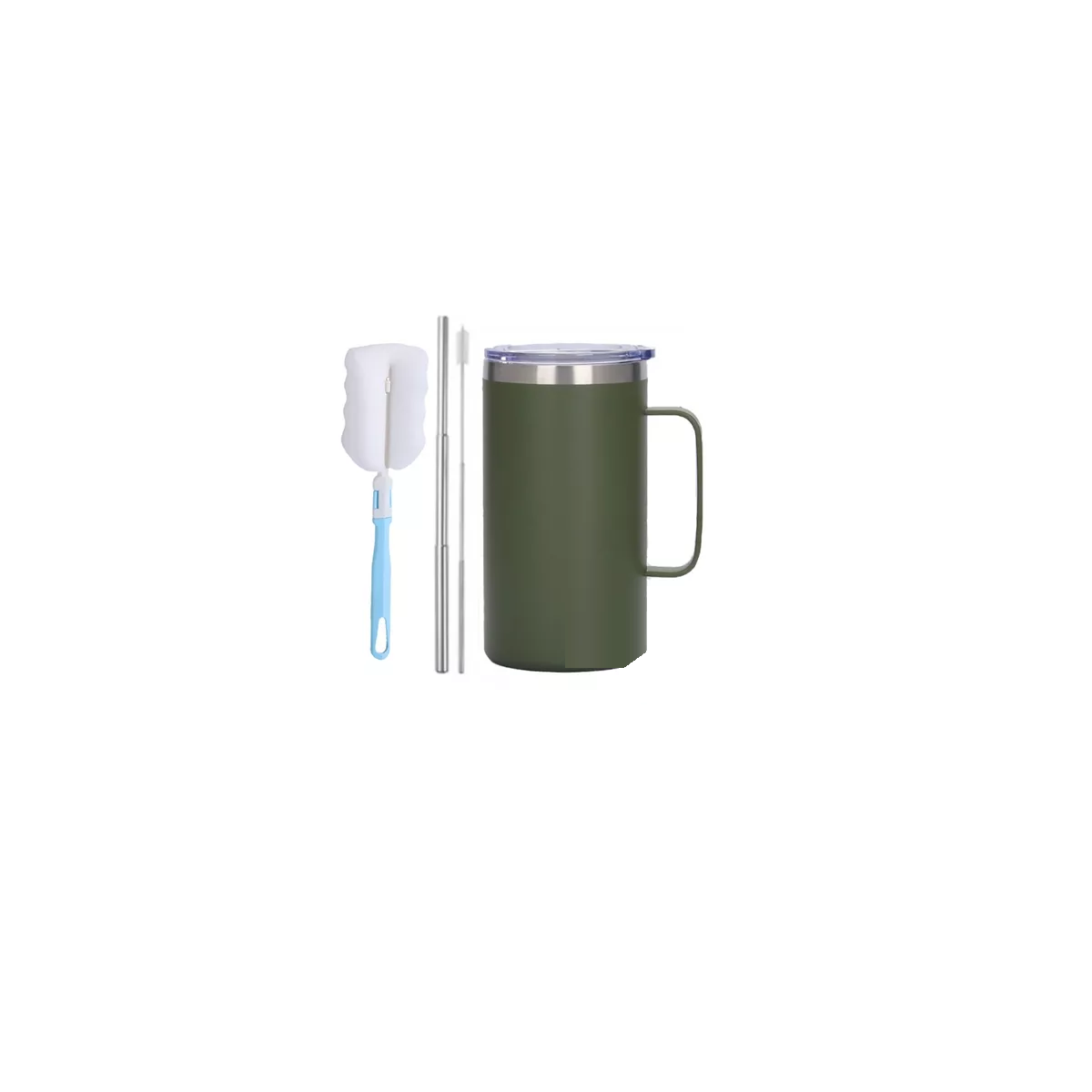 Termo Portátil De Acero Inoxidable Calor Y Frío Taza Eo Safe Imports Esi-11997 Verde