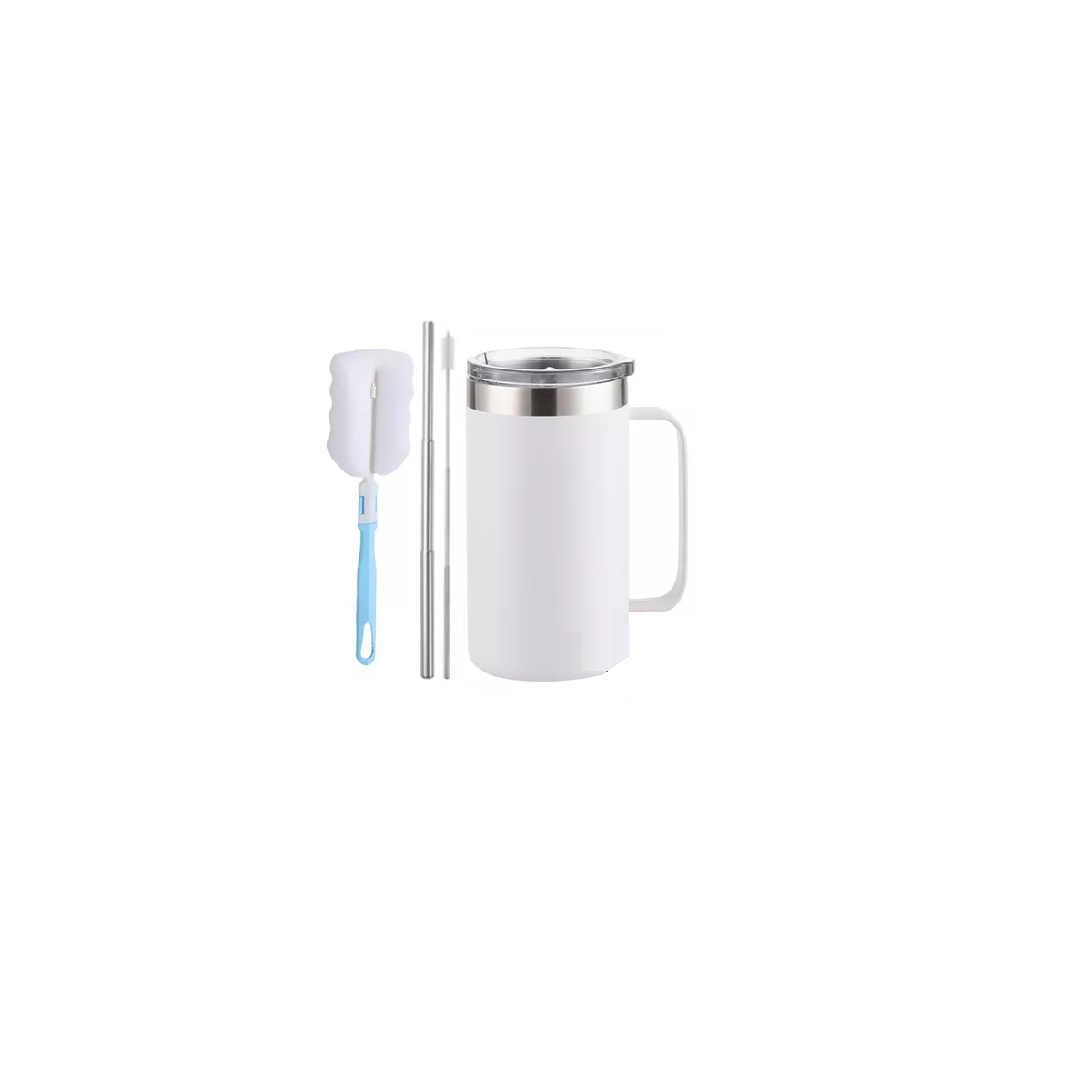 Termo Portátil De Acero Inoxidable Calor Y Frío Taza  Eo Safe Imports Esi-11994 Blanco