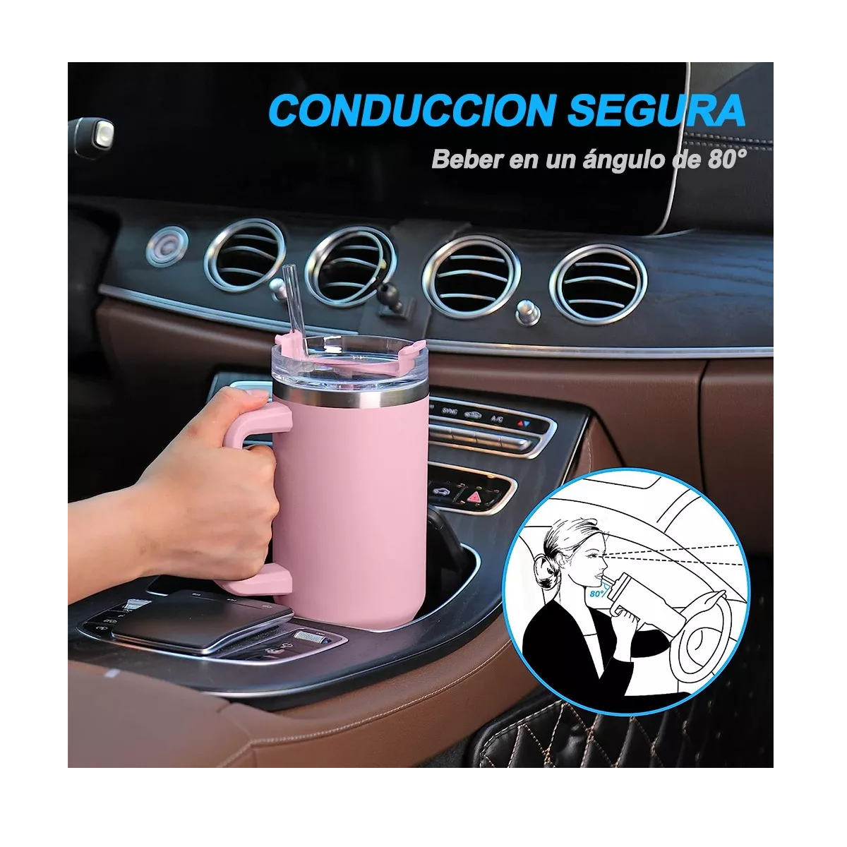 Foto 5 pulgar | Vaso Térmico De 40oz Acero Inoxidable+cepillo Para Tazas Eo Safe Imports Esi-13868  Rosa