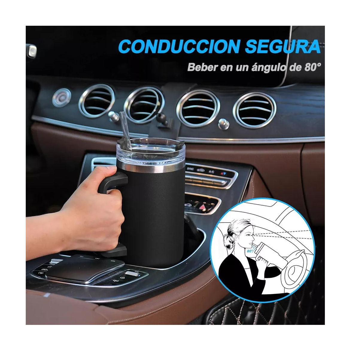 Foto 5 pulgar | Vaso Térmico De 40oz Acero Inoxidable+cepillo Para Tazas Eo Safe Imports Esi-13867  Negro