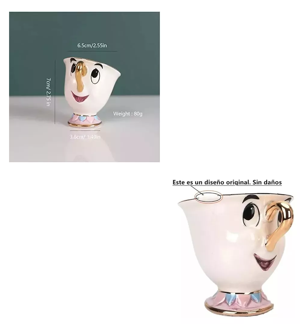 Foto 3 pulgar | Taza de Cerámica Personaje Chip Mug de La Bella y la Bestia