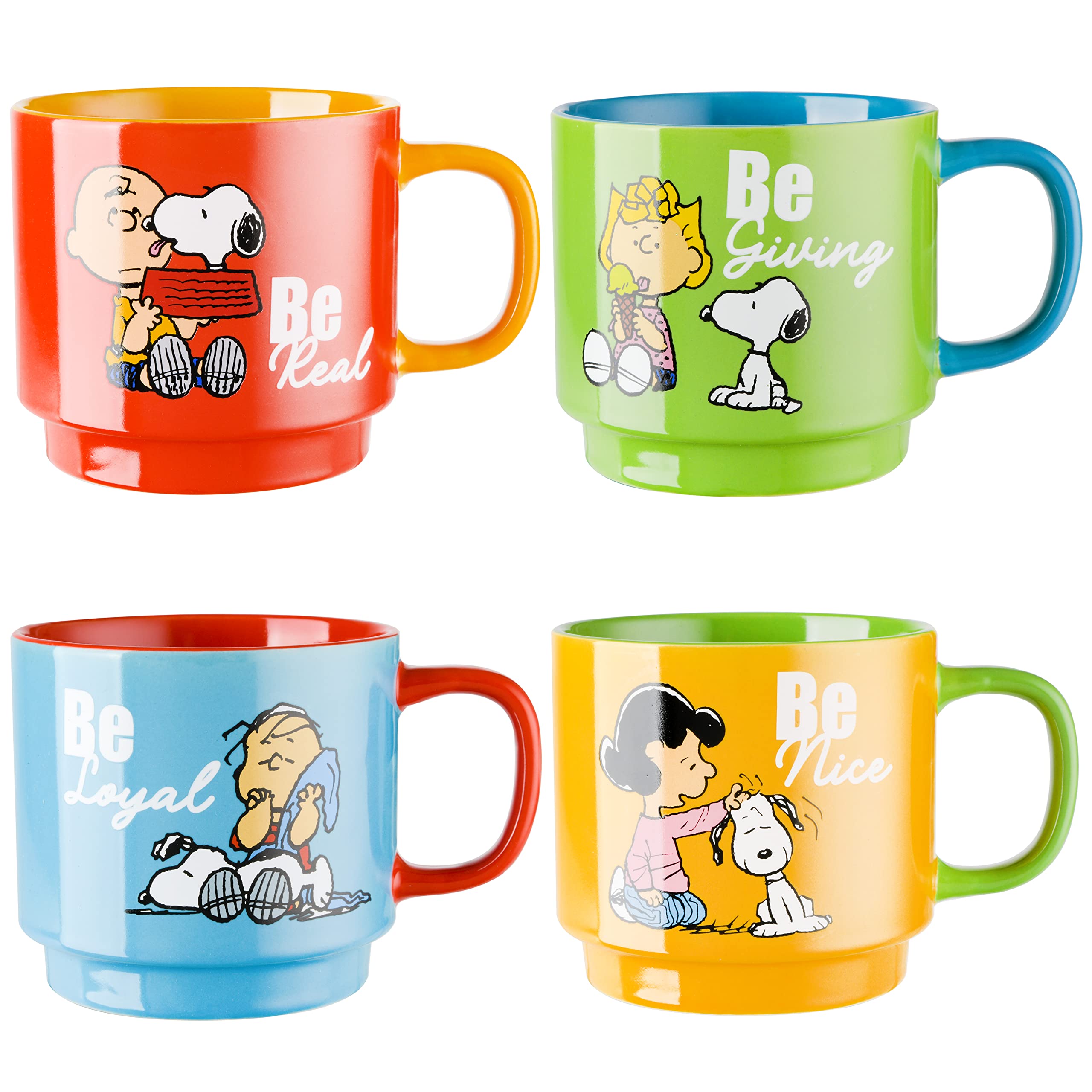 Foto 4 pulgar | Tazas Peanuts Snoopy Gentle Reminders 450 ml Paquete de 4 Piezas con Estante - Venta Internacional
