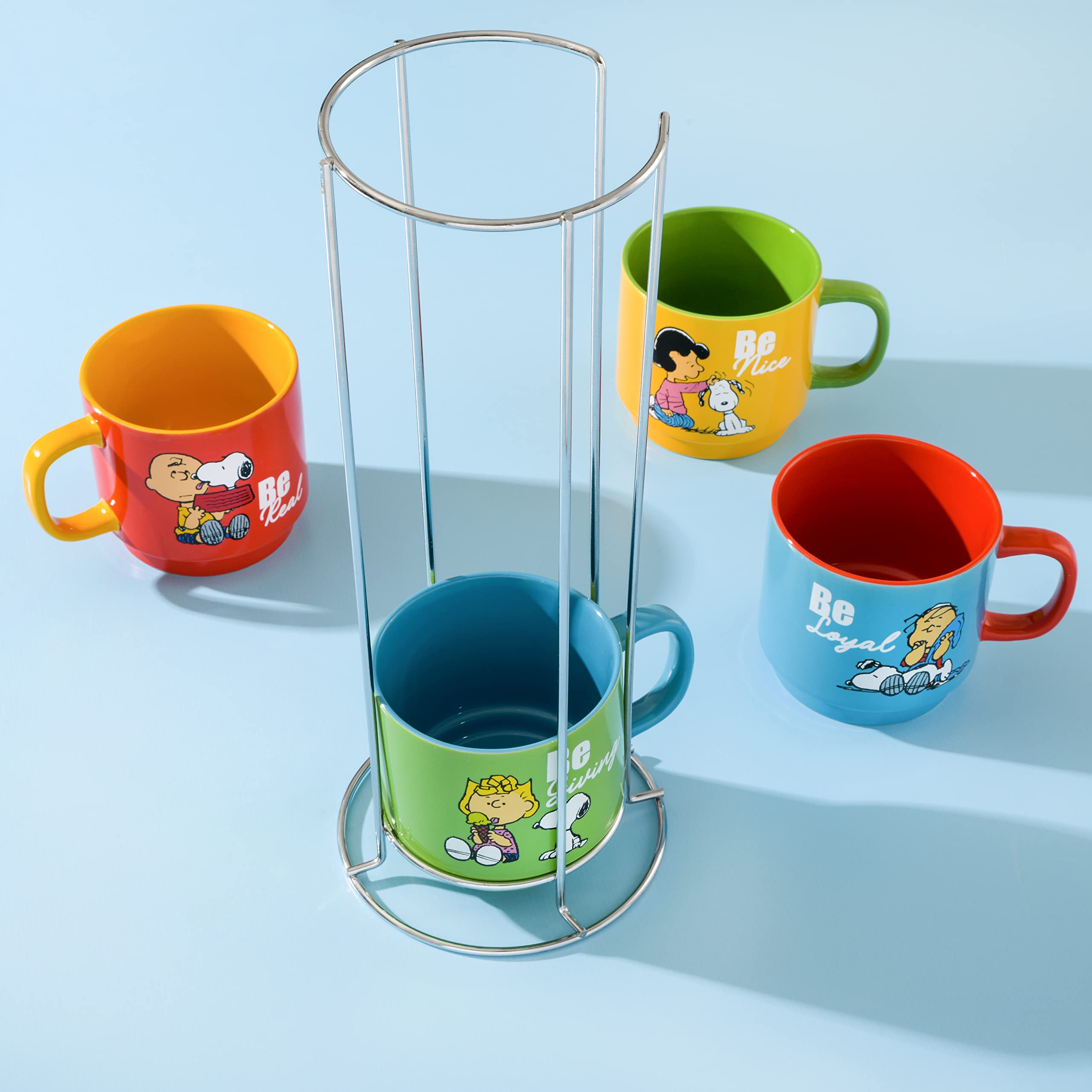 Foto 5 pulgar | Tazas Peanuts Snoopy Gentle Reminders 450 ml Paquete de 4 Piezas con Estante - Venta Internacional