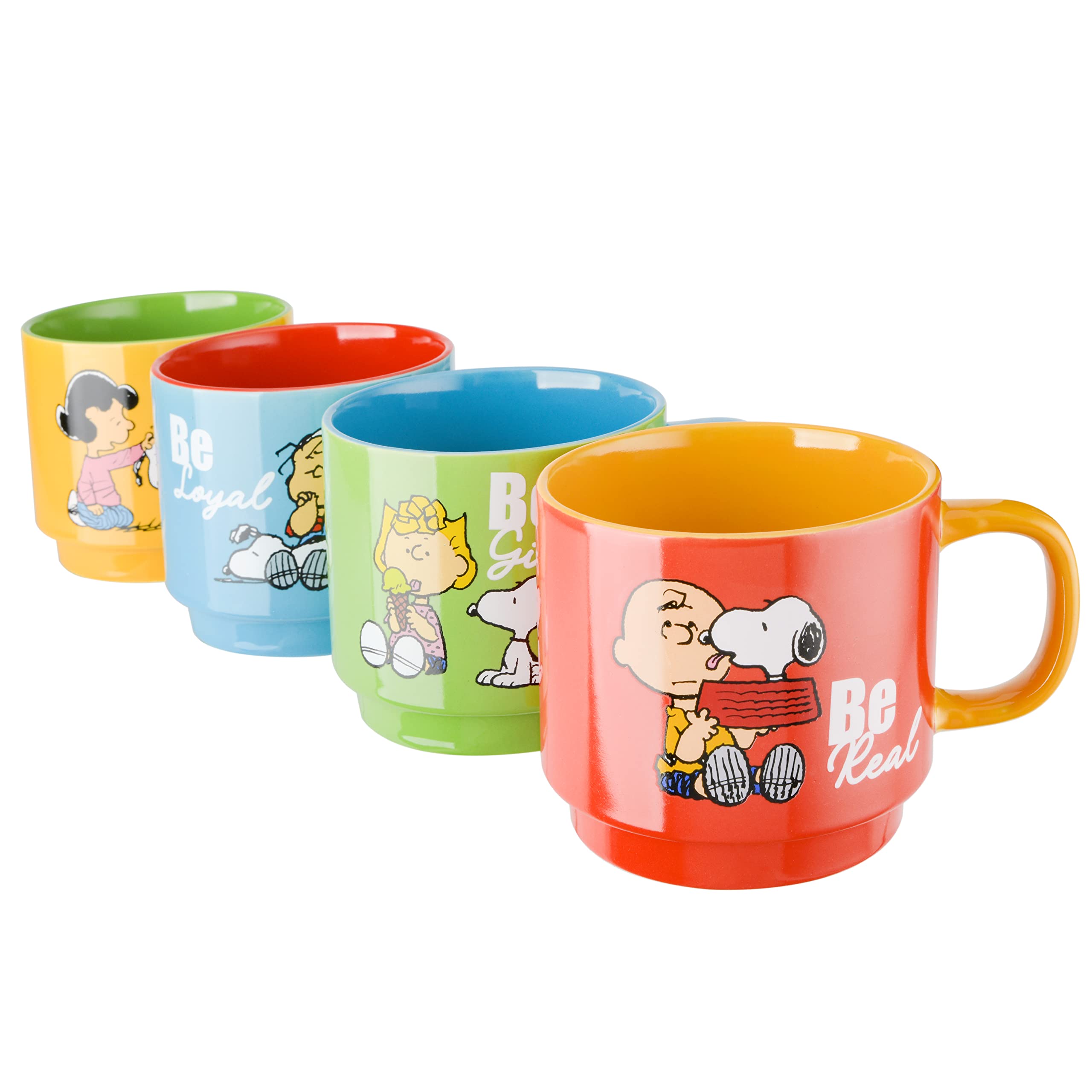 Foto 8 pulgar | Tazas Peanuts Snoopy Gentle Reminders 450 ml Paquete de 4 Piezas con Estante - Venta Internacional