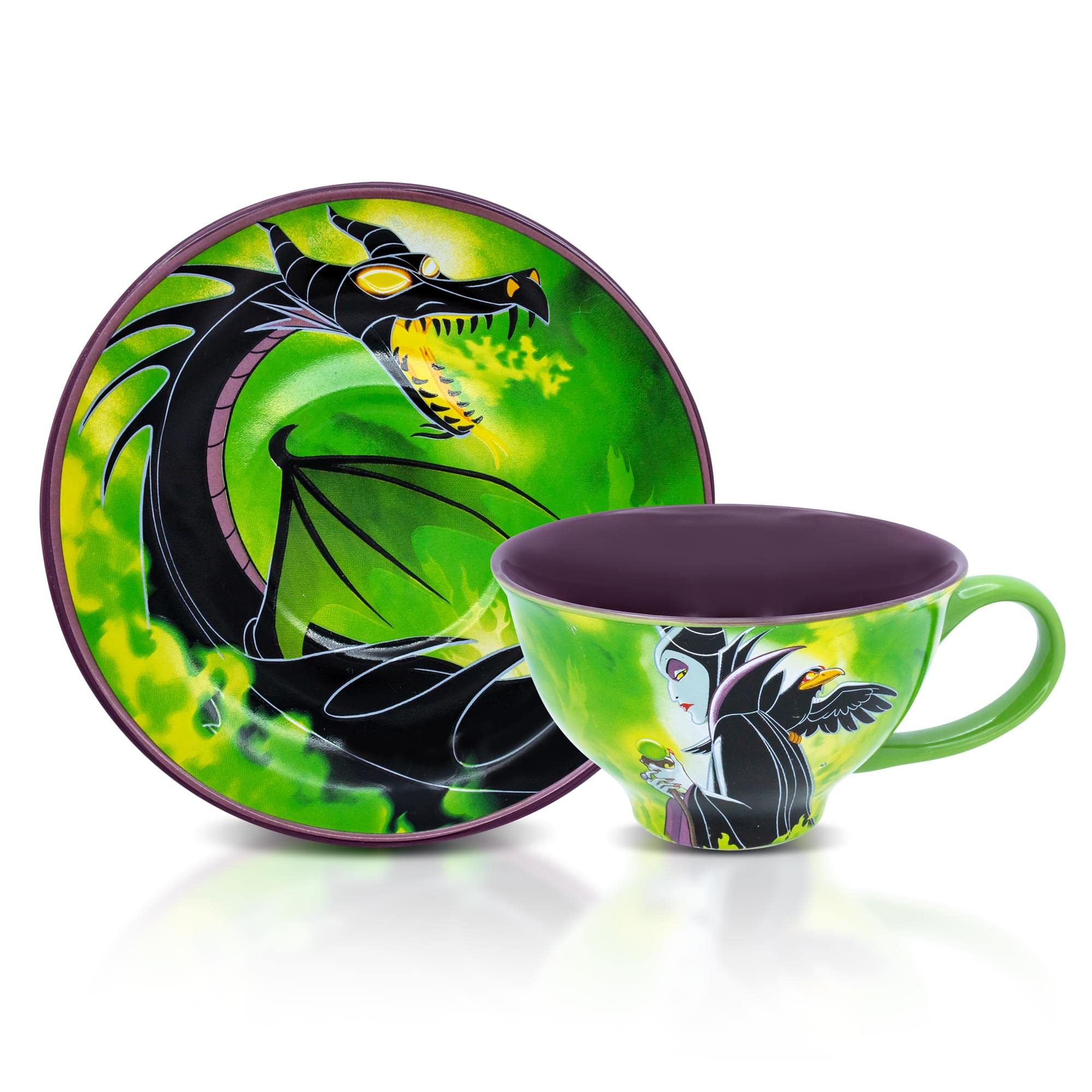 Foto 2 pulgar | Taza De Té Y Platillo Silver Buffalo Disney Villanos Maléfica - Venta Internacional.