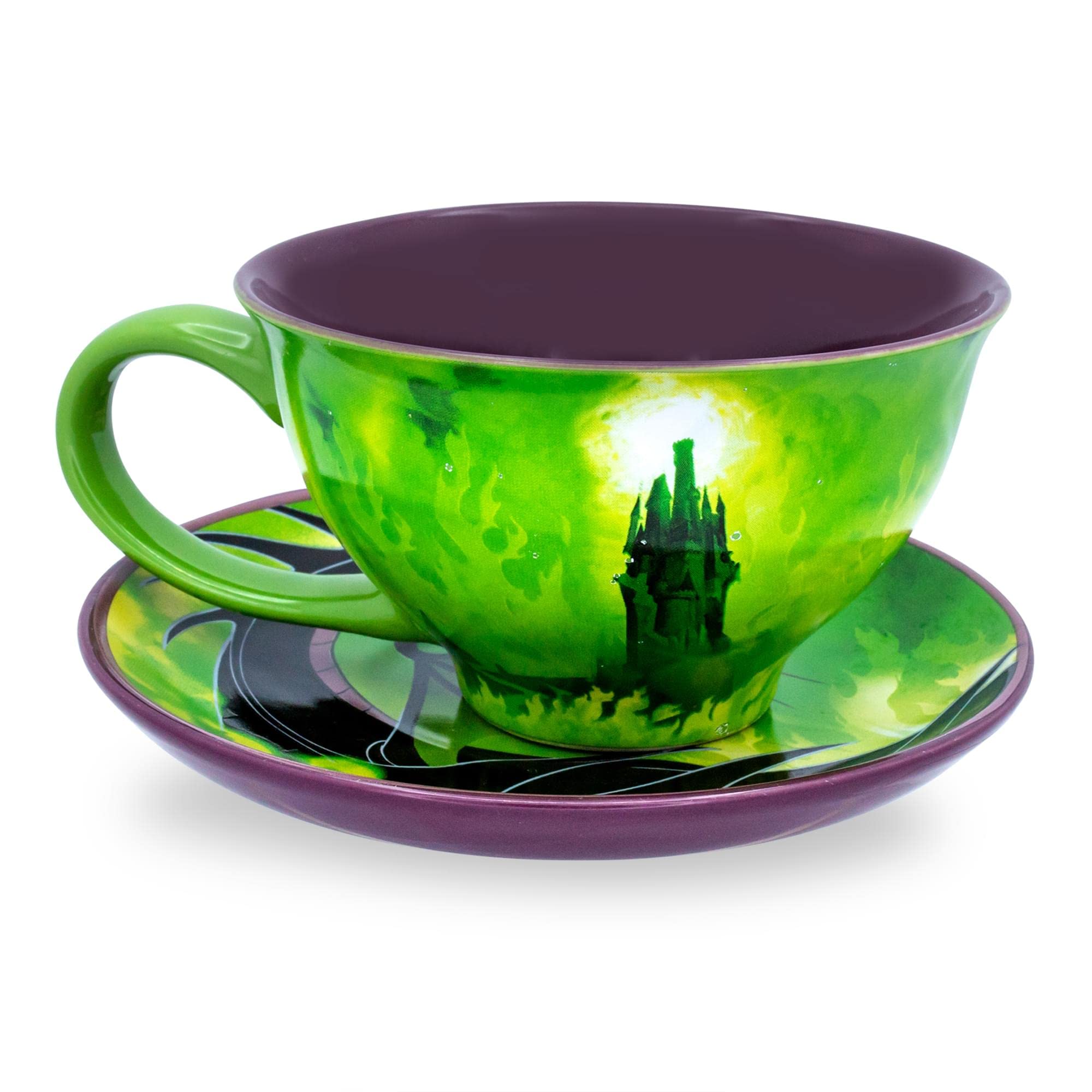 Foto 4 pulgar | Taza De Té Y Platillo Silver Buffalo Disney Villanos Maléfica - Venta Internacional.