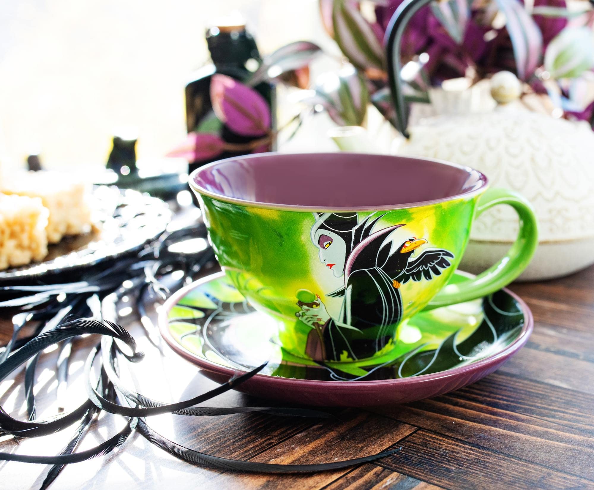 Foto 5 pulgar | Taza De Té Y Platillo Silver Buffalo Disney Villanos Maléfica - Venta Internacional.