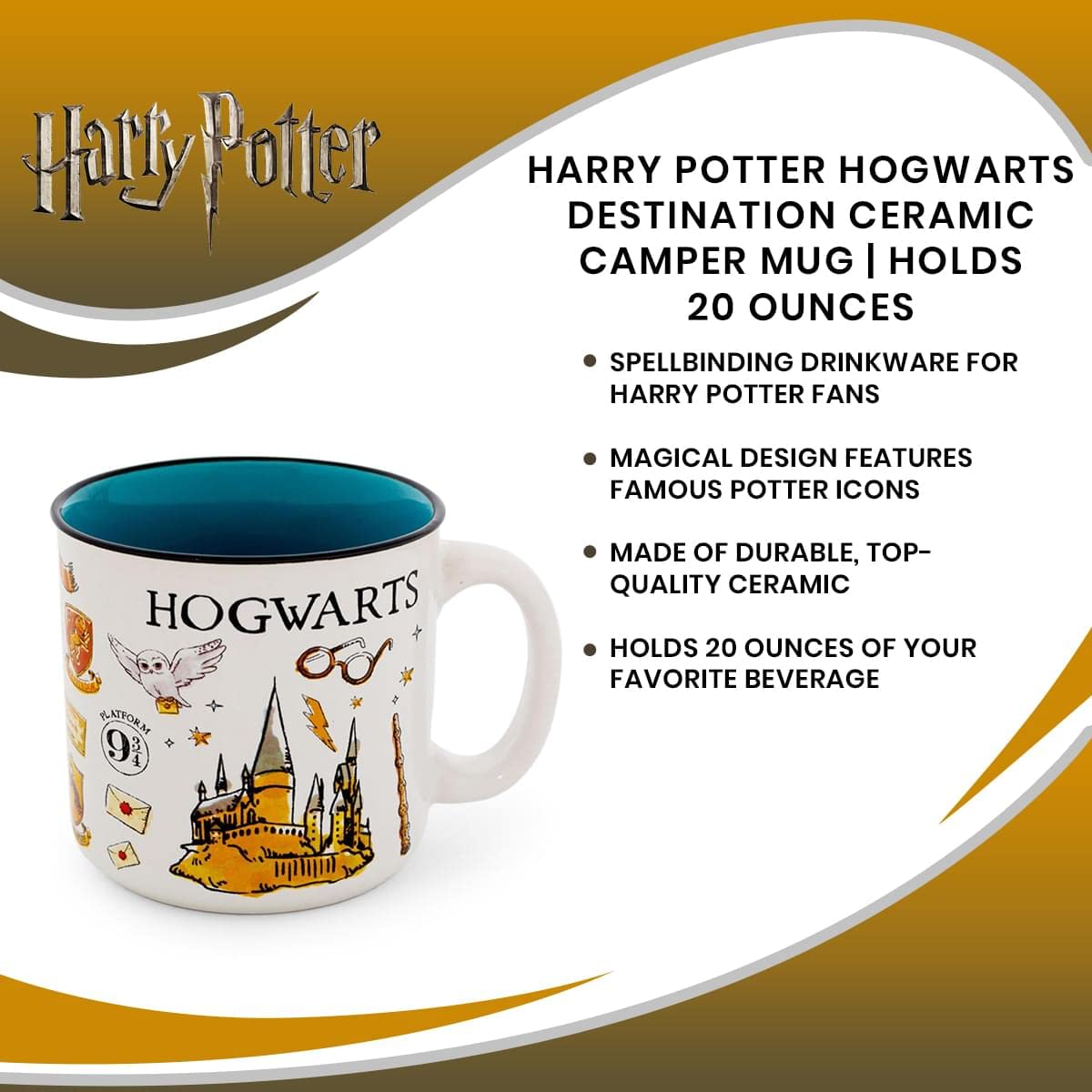 Foto 8 pulgar | Taza Camper Silver Buffalo Harry Potter Hogwarts, 600 Ml - Venta Internacional.