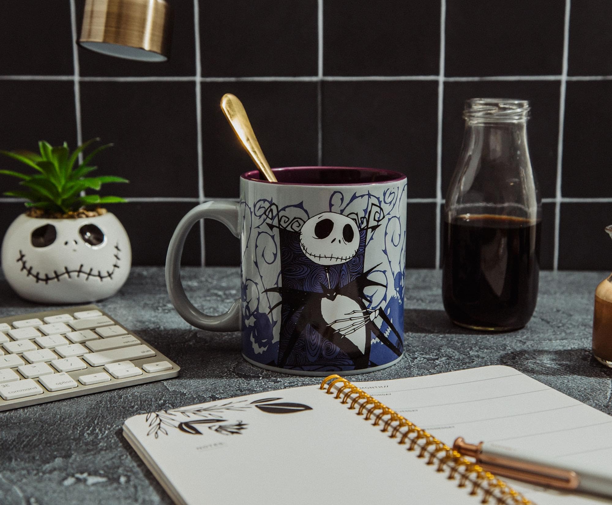 Foto 7 | Taza De Cerámica Plateada Buffalo Disney Nightmare Before Christmas - Venta Internacional.