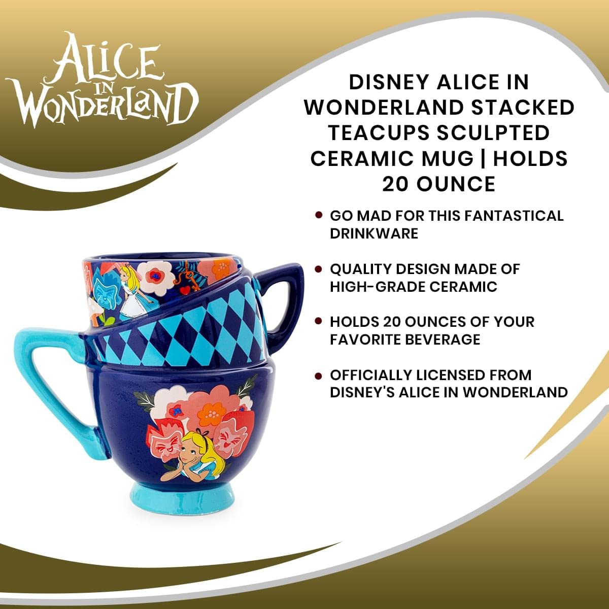 Foto 8 pulgar | Taza Silver Buffalo Disney Alicia En El País De Las Maravillas 600 Ml - Venta Internacional.