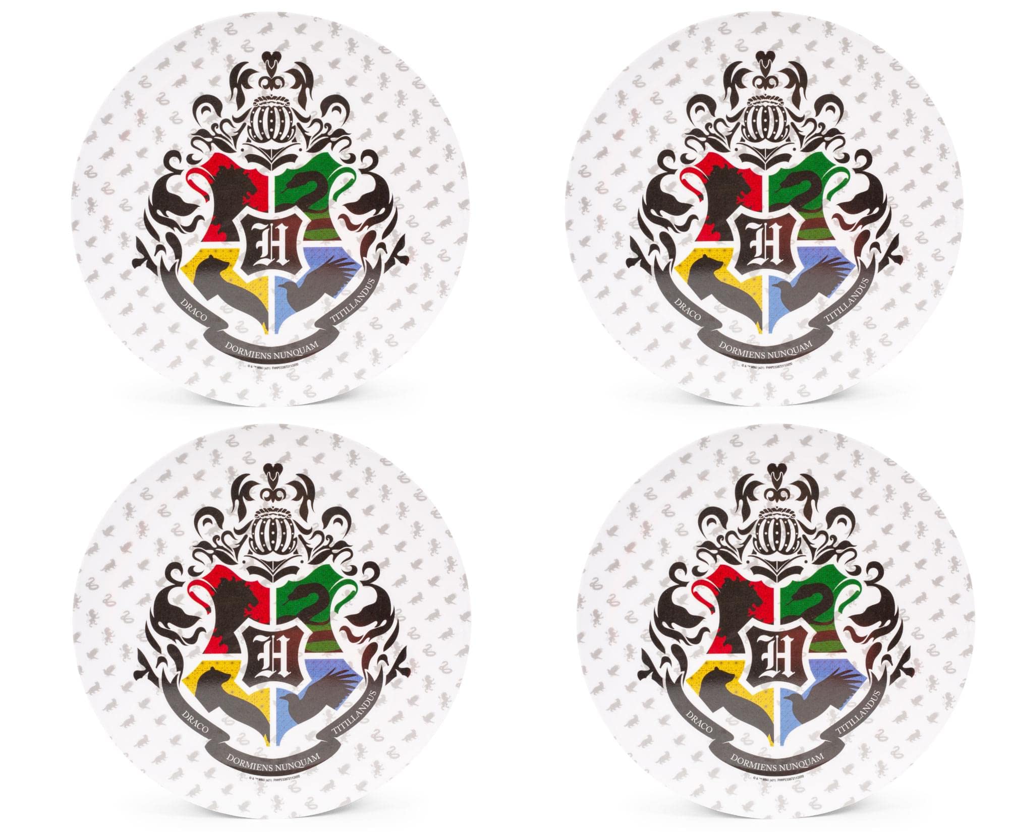 Foto 1 | Juego De Platos Llanos Con El Escudo De Hogwarts De Harry Potter, 25 Cm, 4 Unidades - Venta Internacional.