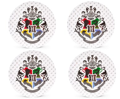 Foto 1 | Juego De Platos Llanos Con El Escudo De Hogwarts De Harry Potter, 25 Cm, 4 Unidades - Venta Internacional.