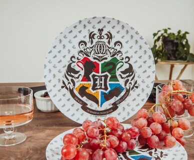 Foto 6 | Juego De Platos Llanos Con El Escudo De Hogwarts De Harry Potter, 25 Cm, 4 Unidades - Venta Internacional.