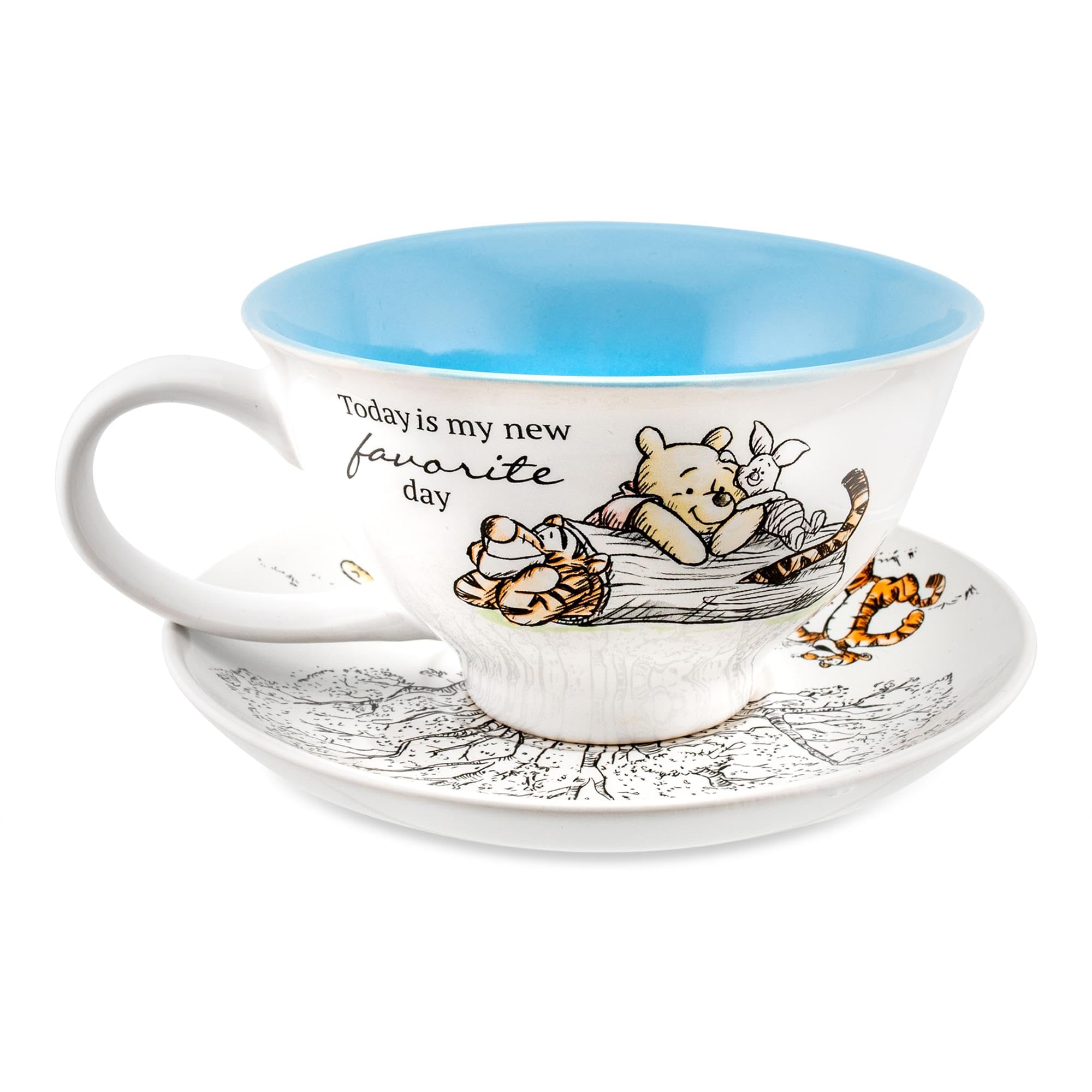 Foto 3 pulgar | Taza De Té Y Platillo Silver Buffalo Disney Winnie The Pooh - Venta Internacional.