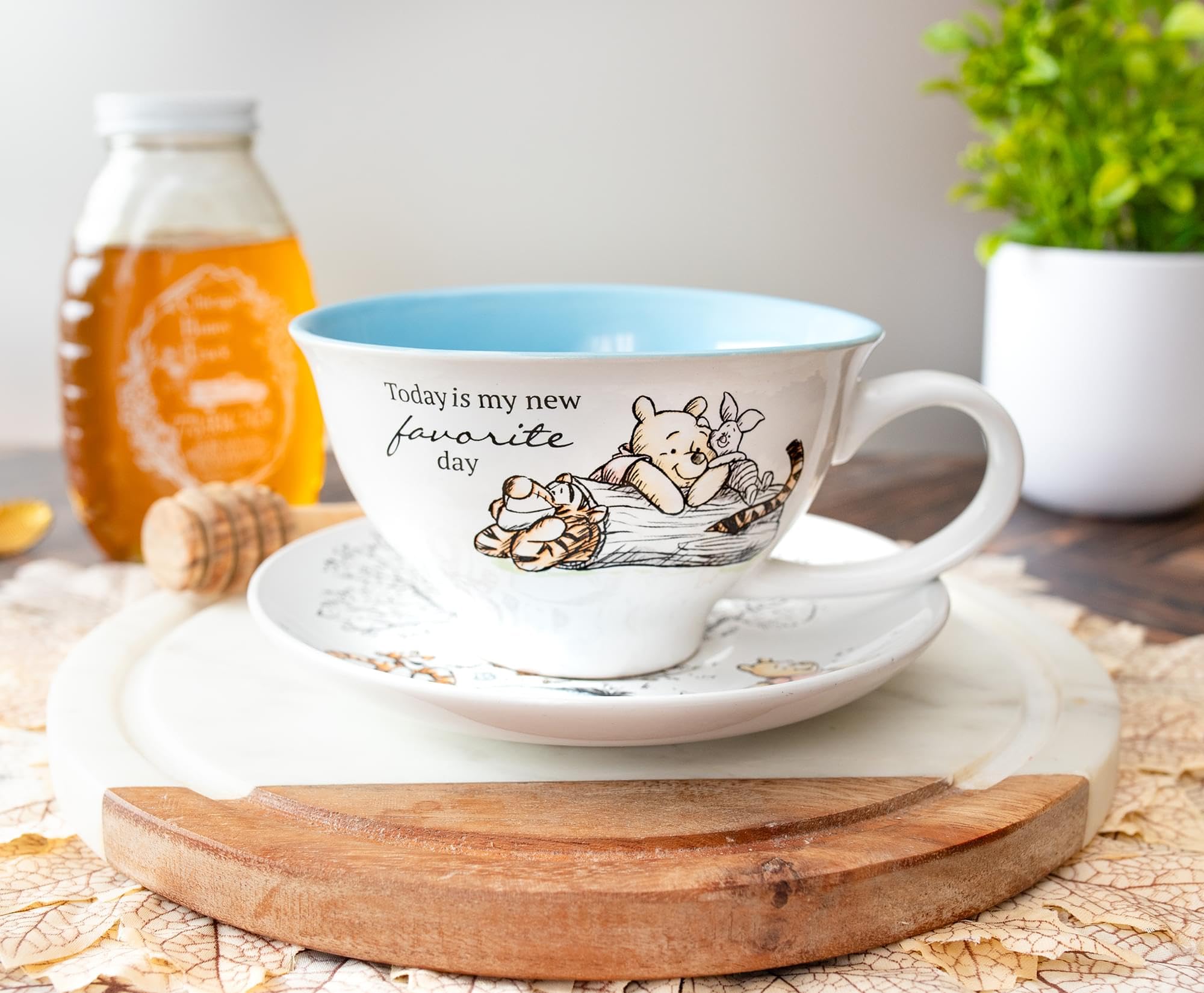 Foto 5 pulgar | Taza De Té Y Platillo Silver Buffalo Disney Winnie The Pooh - Venta Internacional.