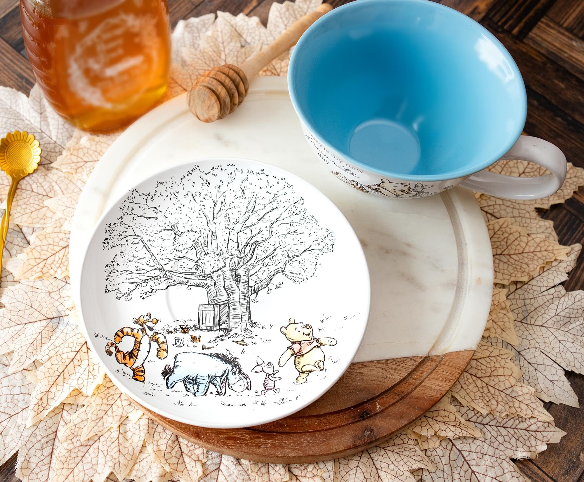 Foto 6 pulgar | Taza De Té Y Platillo Silver Buffalo Disney Winnie The Pooh - Venta Internacional.