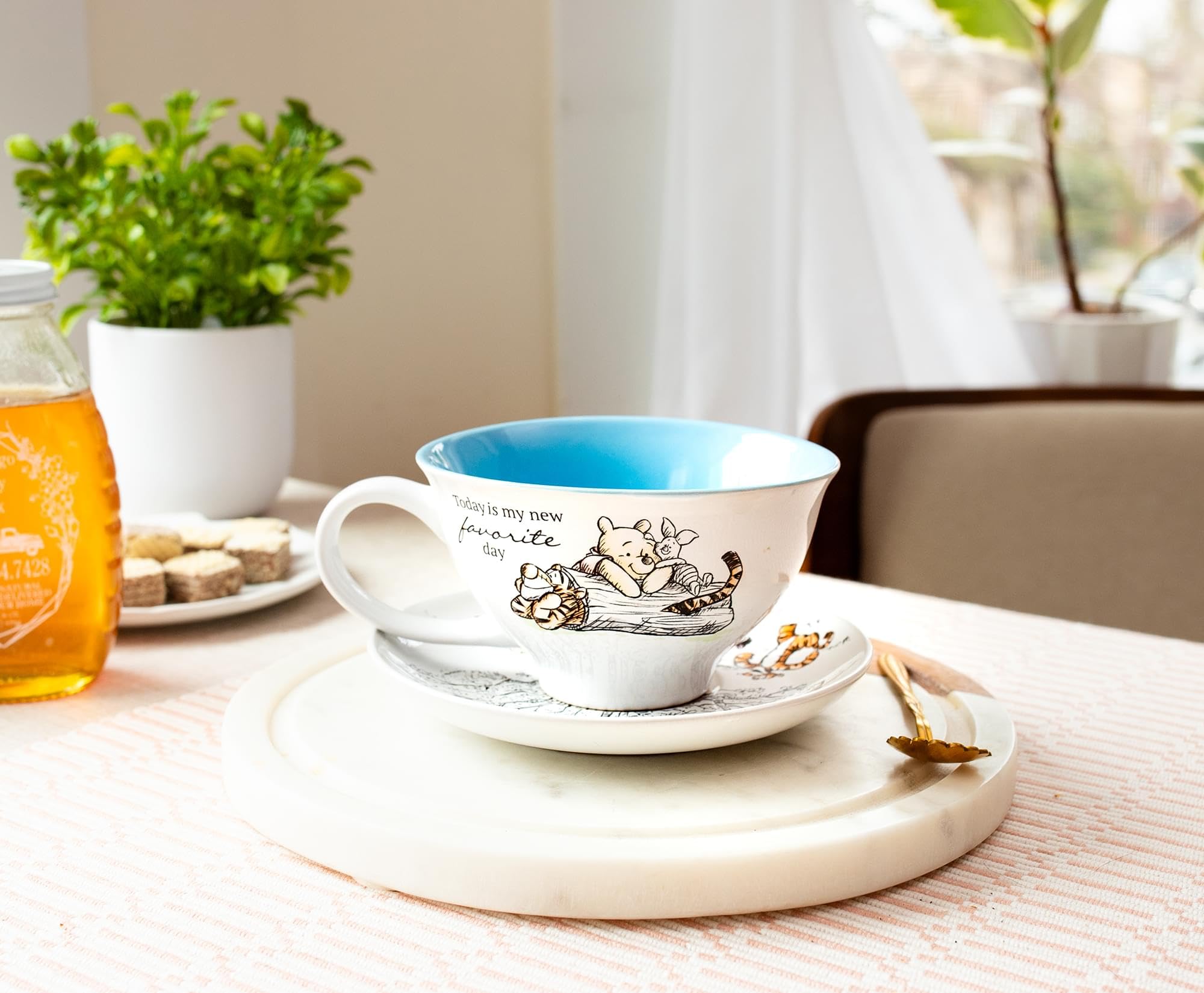 Foto 7 pulgar | Taza De Té Y Platillo Silver Buffalo Disney Winnie The Pooh - Venta Internacional.
