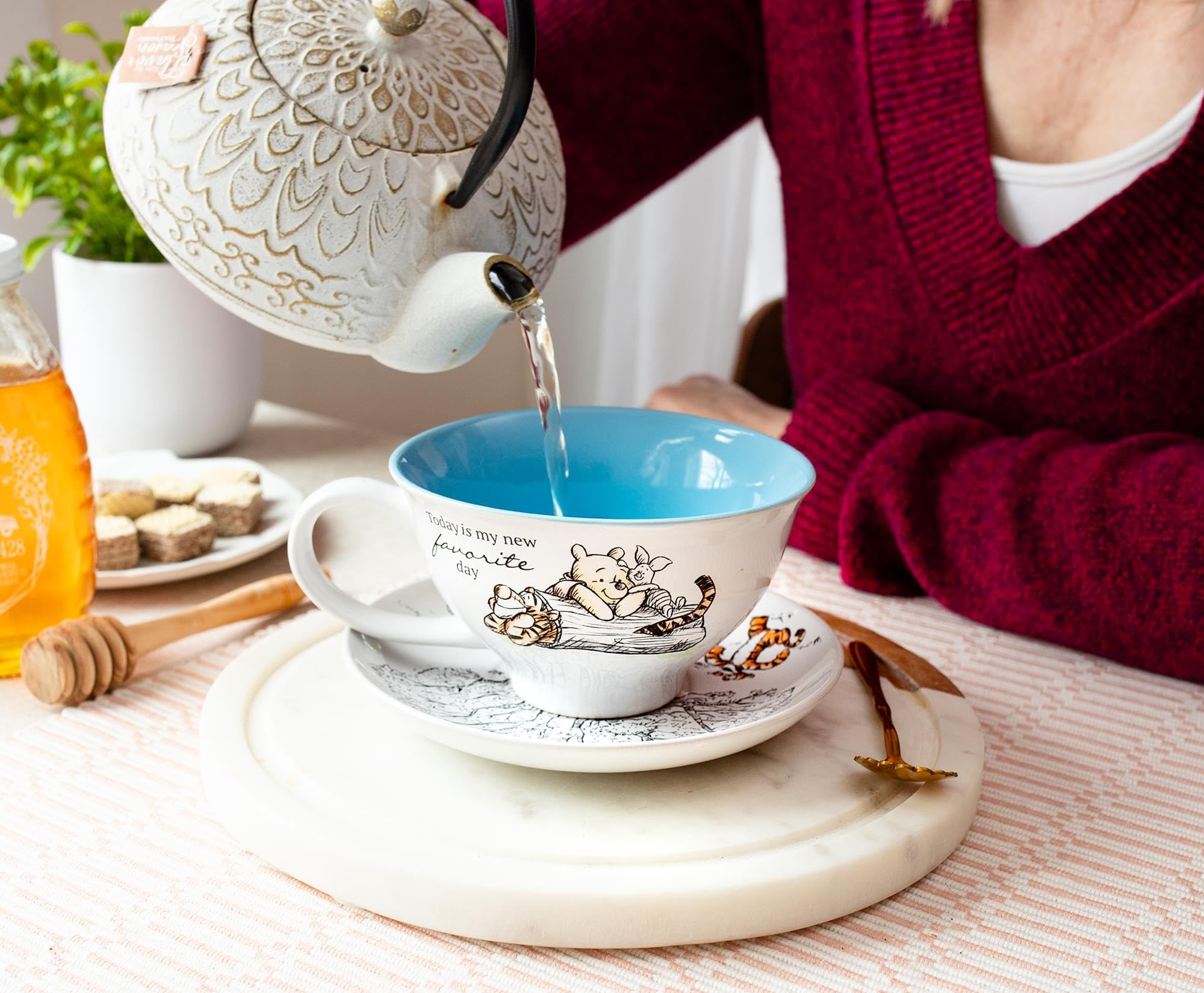 Foto 7 | Taza De Té Y Platillo Silver Buffalo Disney Winnie The Pooh - Venta Internacional.