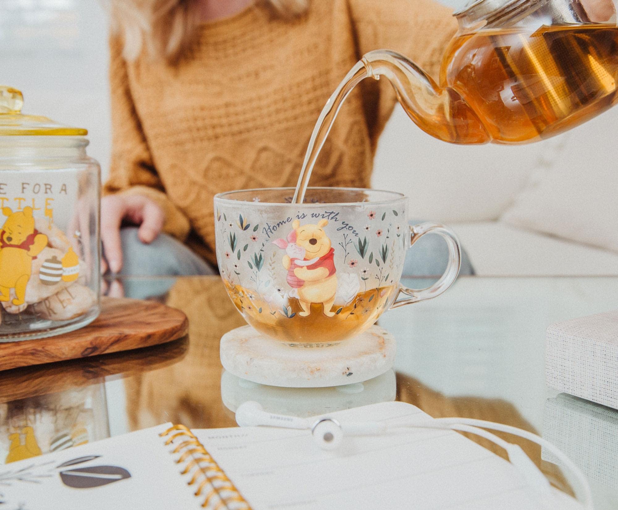 Foto 5 pulgar | Taza De Cristal Silver Buffalo Disney Winnie The Pooh 480ml - Venta Internacional.